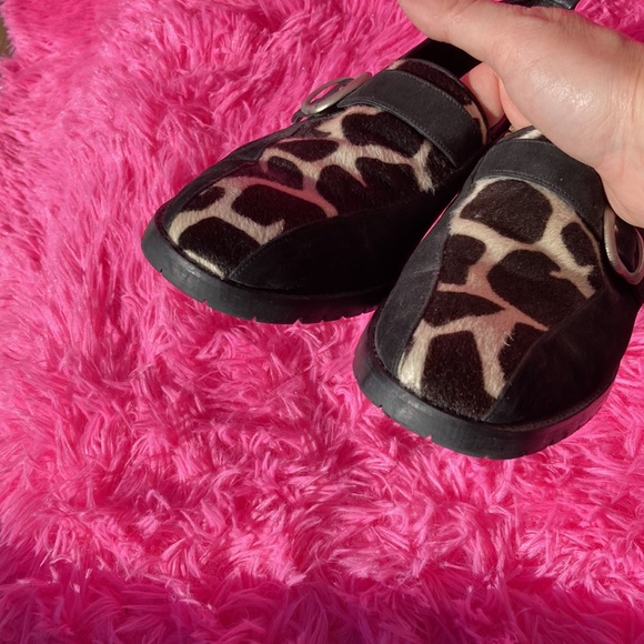 Donald J Pliner calf hair cow print buckle loafers size 9.5 - Picture 8 of 9